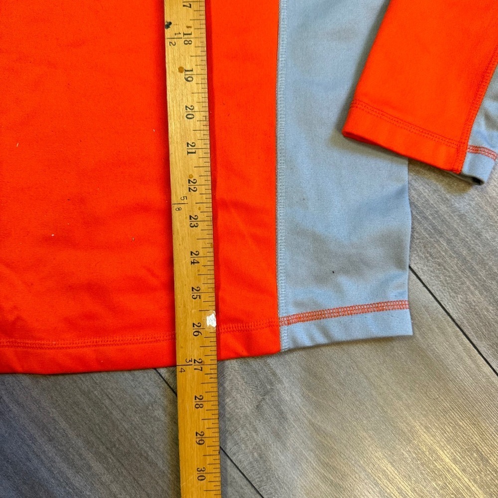 The North Face Mens 1/4 Zip Long Sleeve Pullover Bright Orange Grey M - Picture 6 of 6